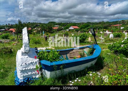 Hanga Roa Friedhof, Osterinsel, Rapa Nui, Chile. Stockfoto