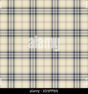 Geburtstagsvektor nahtloser Stoff, primär karierter Hintergrund Tartan. Im Esszimmer sind Textilien in hellen und grauen Farbtönen im Karomuster gehalten. Stock Vektor