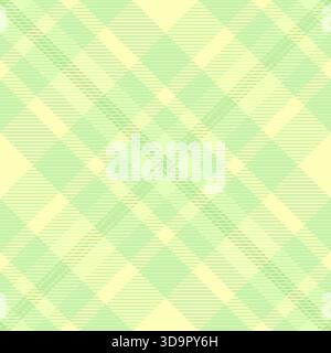 Setzbild aus Textilgewebe, ikonischer Textur-Plaid-Vektor. Dekorieren Sie den Hintergrund mit Tartan nahtlos in hellen und grünen Farben. Stock Vektor