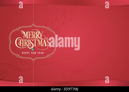 Daily A054 elegante rote Weihnachtsgrüße zeigt die Vektor-Illustration der Weihnachtsatmosphäre EPS 10 Stock Vektor
