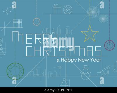 Täglich A046 Bauindustrie und Christmasn Konzeptvektorgrafik EPS 10 Stock Vektor