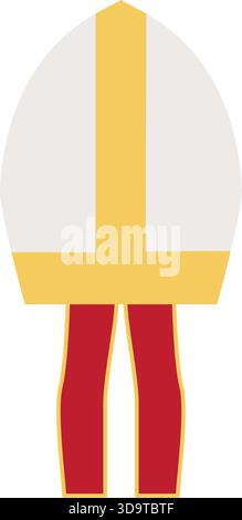 Papst Hut Mitre Religiöse Ikone Vektor-Illustration Stock Vektor