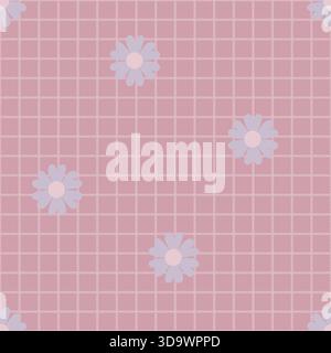 Rosafarbenes Karomuster Mit Lavendelmuster Stock Vektor