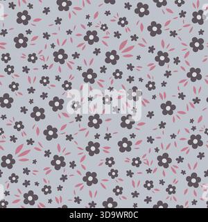 Blaues und rosafarbenes Blumenmuster Stock Vektor