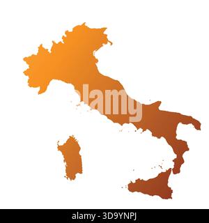 Karte von Italien, Schildersilhouette. Weltkarte Globe. Vektorillustration isoliert auf weißem Hintergrund. Europäischer Kontinent Stock Vektor