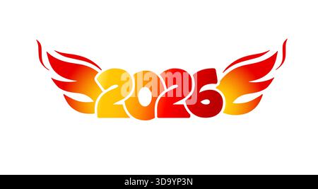 Frohes Neues Jahr 2026 . Nicht AI, Vektorillustrationen. Stock Vektor