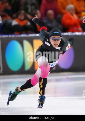 Wataru Morishige (JPN) 3. Platz bei 500m MEN Tijdens de World Cup 3 schaatsen in Thialf, Heerenveen, Credit: SCS/Soenar Chamid/AFLO/Alamy Live News Stockfoto