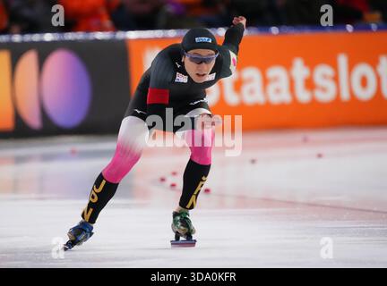 Wataru Morishige (JPN) 3. Platz bei 500m MEN Tijdens de World Cup 3 schaatsen in Thialf, Heerenveen, Credit: SCS/Soenar Chamid/AFLO/Alamy Live News Stockfoto