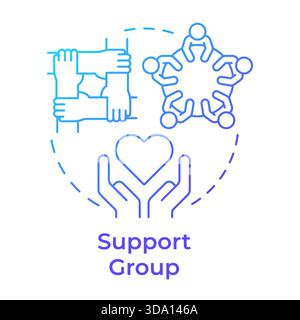 Symbol für blaues Gradientenkonzept der Support-Gruppe Stock Vektor
