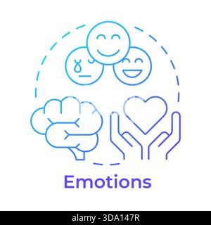 Symbol für das blaue Gradientenkonzept von Emotionen Stock Vektor