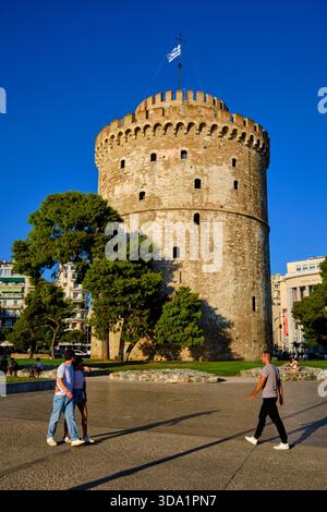 Griechenland, Mazedonien, Thessaloniki, den weißen Turm, erbaut während der Herrschaft von Sultan Süleyman dem prächtigen Stockfoto