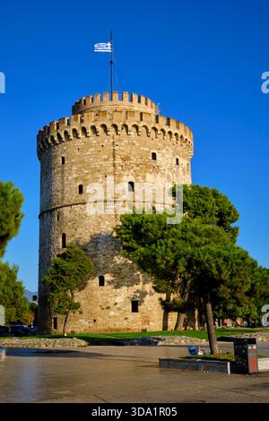 Griechenland, Mazedonien, Thessaloniki, den weißen Turm, erbaut während der Herrschaft von Sultan Süleyman dem prächtigen Stockfoto