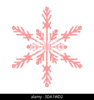Pink Buntstift Snow Flake Icon Winter Stock Vektor