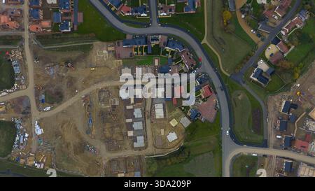 Towcester Neue Gehäusebauweise Von Oben Nach Unten Stockfoto