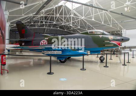 Fiat G-91R Kampfflugzeug der portugiesischen Luftwaffe im Sintra Air Museum. Stockfoto