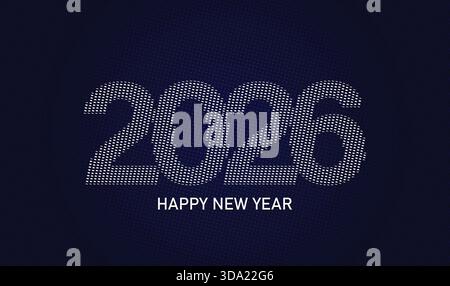 Elegantes Begrüßungsdesign für das Jahr 2026 mit schlanker Line-Art-Typografie auf dunklem Hintergrund, perfekt für festliche Banner und digitale Karten Stock Vektor