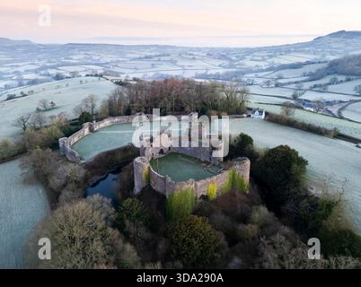 Ruinen der weißen Burg. Monmouthshire, Wales, Vereinigtes Königreich. Stockfoto