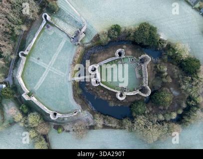 Ruinen der weißen Burg. Monmouthshire, Wales, Vereinigtes Königreich. Stockfoto