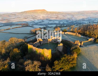 Ruinen der weißen Burg. Monmouthshire, Wales, Vereinigtes Königreich. Stockfoto