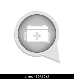 Batteriesymbol des Fahrzeugs. Energie-Vektor. Symbol für das Aufladen von Fahrzeugen. Graue Sprechblase. EPS 10. Stock Vektor