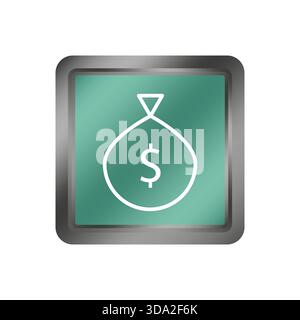 Geldbeutel-Symbol. Symbol „Sparkonzept“. Dollarzeichen. Illustration der Vektorfinanzierung. Stock Vektor