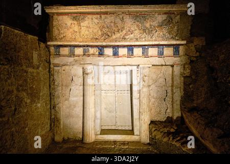 Griechenland, Mazedonien, Vergina, Königliches Tumulus-Museum, Grab von Philipp II. Von Mazedonien Stockfoto