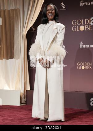 Skye P. Marshall bei der 83. Jährlichen Golden Globes Nominierung im Beverly Hilton in Beverly Hills, CA am Montag, 8. Dezember 2025. (Foto: Sthanlee B. Mirador/SIPA USA) Stockfoto