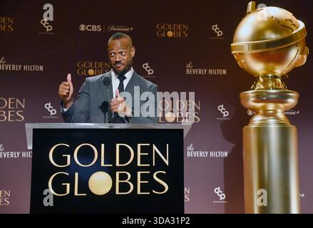 Beverly Hills, Usa. Dezember 2025. Marlon Wayans gibt Nominierungen für den 83. Jährlichen Golden Globe Award in Beverly Hills, Kalifornien, am Montag, den 8. Dezember 2025 bekannt. Die Golden Globes werden am Sonntag, den 11. Januar, um 20 Uhr ET auf CBS ausgestrahlt und auf Paramount übertragen. Foto: Jim Ruymen/UPI Credit: UPI/Alamy Live News Stockfoto