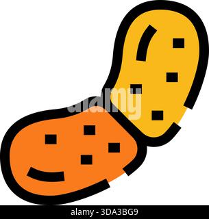 Erdnussschalen-Symbol für Leguminosen-Nuss-Snack Stock Vektor