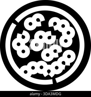 Minimalistisches Schwarz-weiß-Pizza-Logo Stock Vektor