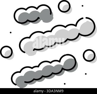 Bakterienstreptokokkenzellen Mikrobiologie-Icon-Design Stock Vektor