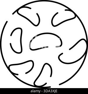 Planet oder Mond mit Krater Strichzeichnung Illustration Stock Vektor