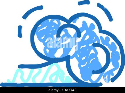 Die große Meereswelle stürzt ab und stellt eine Naturkatastrophe dar Stock Vektor