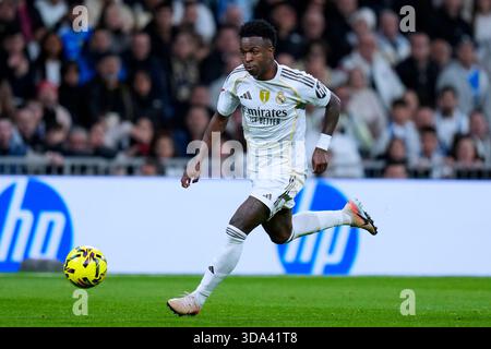 Madrid, Spanien. Dezember 2025. Während des La Liga EA Sports Matches zwischen Real Madrid CF und RC Celta spielte am 7. Dezember 2025 im Santiago Bernabeu Stadion in Madrid. (Foto: Cesar Cebolla/PRESSIN) Credit: PRESSINPHOTO SPORTS AGENCY/Alamy Live News Stockfoto
