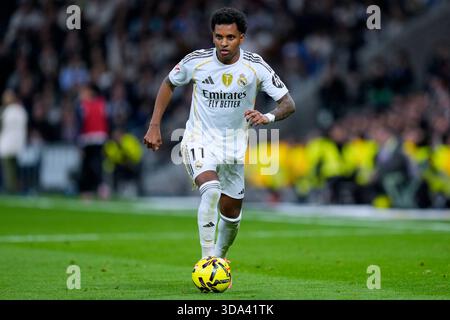 Madrid, Spanien. Dezember 2025. Während des La Liga EA Sports Matches zwischen Real Madrid CF und RC Celta spielte am 7. Dezember 2025 im Santiago Bernabeu Stadion in Madrid. (Foto: Cesar Cebolla/PRESSIN) Credit: PRESSINPHOTO SPORTS AGENCY/Alamy Live News Stockfoto