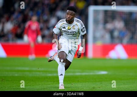 Madrid, Spanien. Dezember 2025. Während des La Liga EA Sports Matches zwischen Real Madrid CF und RC Celta spielte am 7. Dezember 2025 im Santiago Bernabeu Stadion in Madrid. (Foto: Cesar Cebolla/PRESSIN) Credit: PRESSINPHOTO SPORTS AGENCY/Alamy Live News Stockfoto
