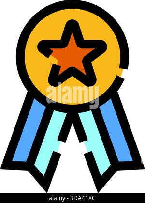 Goldenes Star-Preisband für Leistung und Qualität Stock Vektor