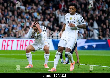 Madrid, Spanien. Dezember 2025. Während des La Liga EA Sports Matches zwischen Real Madrid CF und RC Celta spielte am 7. Dezember 2025 im Santiago Bernabeu Stadion in Madrid. (Foto: Cesar Cebolla/PRESSIN) Credit: PRESSINPHOTO SPORTS AGENCY/Alamy Live News Stockfoto
