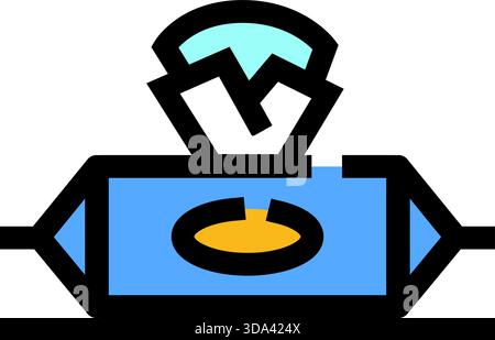 Feuchte Wischtücher verpacken Spenderpapier für Hygiene und Reinigung Stock Vektor