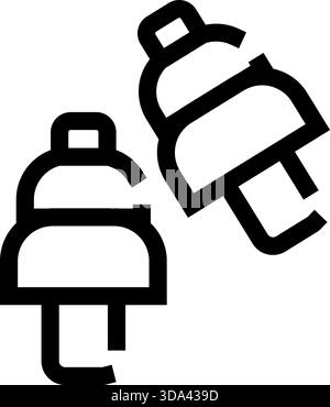 Symbol für den nicht angelegten Sicherheitsgurt, das eine Sicherheitswarnung für das Fahrzeug darstellt Stock Vektor
