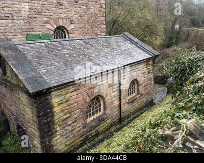 Leawood Pump House am Cromford Canal in der Nähe der High Peak Junction und Aquaduct Cottage. Whatstandwell, Comford, Derbyshire.England.UK Stockfoto