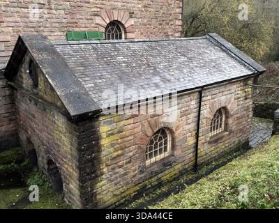 Leawood Pump House am Cromford Canal in der Nähe der High Peak Junction und Aquaduct Cottage. Whatstandwell, Comford, Derbyshire.England.UK Stockfoto
