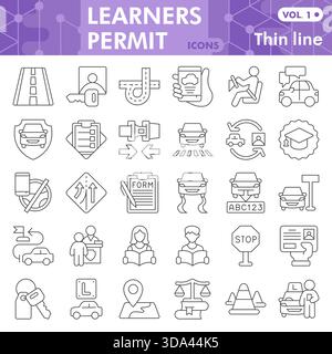 Die Teilnehmer erlauben die Sammlung von Symbolen oder Skizzen, um die Themenblase mit dünnen Linienschildern für Web und App anzukurbeln. Vektorgrafiken isoliert auf weißem bac Stock Vektor