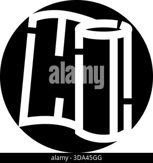 Grafik-Symbol für Toilettenpapierrollen in schwarzem Kreis Stock Vektor