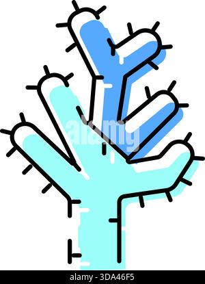 Korallenriff Ökosystem Element Meereslebewesen Symbol Stock Vektor