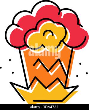 Der Explosionseffekt des Booms erzeugt eine bunte Comic-Wolke Stock Vektor