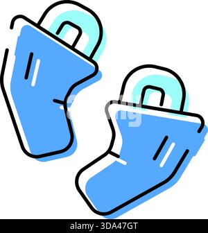 Blaue Einweg-Überschuhe bieten Schutz und Hygiene Stock Vektor