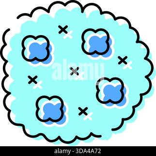 Runde blaue gewellte Kekssymbole Vektor-Illustration Stock Vektor