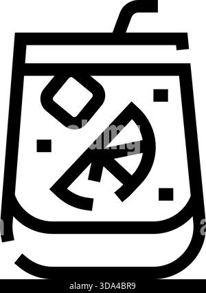 Erfrischendes Sommergetränk mit Zitrus- und Eiswürfeln Stock Vektor