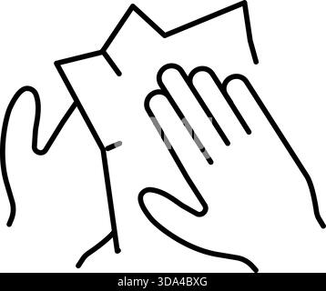 Symbol zum Trocknen von Händen mit Papiertüchern Stock Vektor